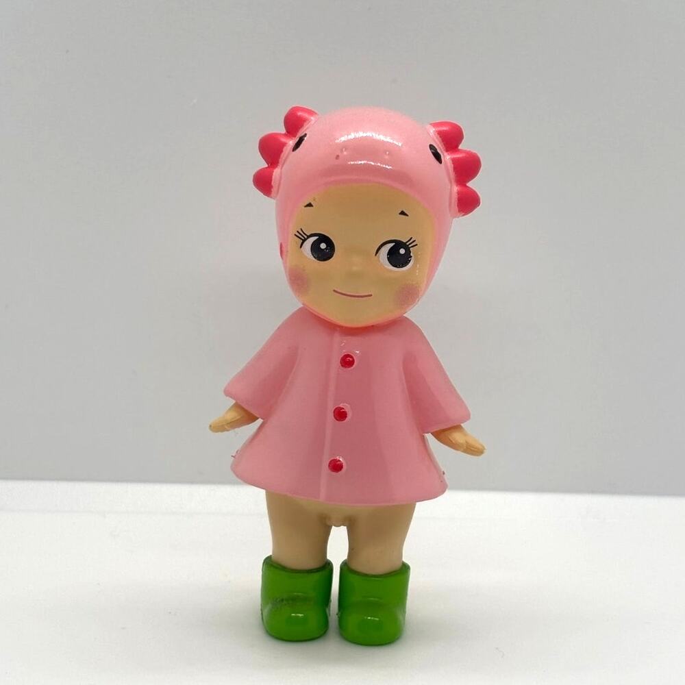 New Unbranded Kewpie/Angel Mini Figure, Axolotl in Raincoat, Open Blind Box